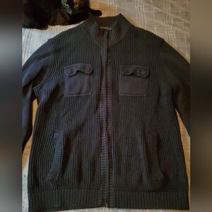 Black Knitted Sweater - ALFANI - Regular Fit, Medium